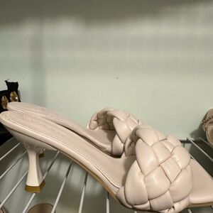 NEW Cream braided kitten heel